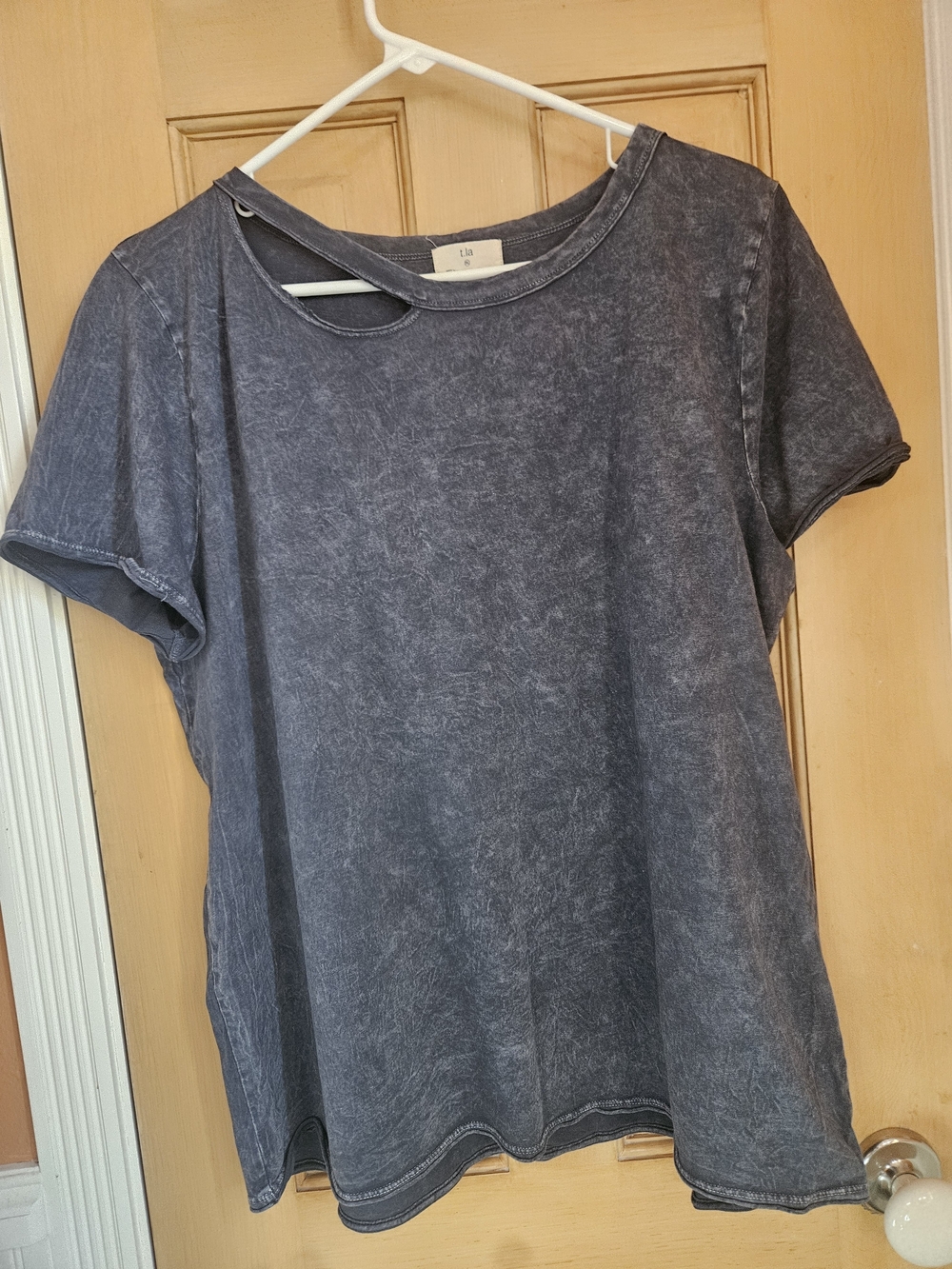 t.la Distessed Washed Black Crewneck Short Sleeve Tee -